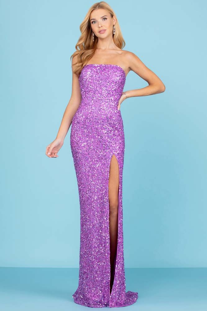 Fitted Sequin Long Dress By SCALA -60291