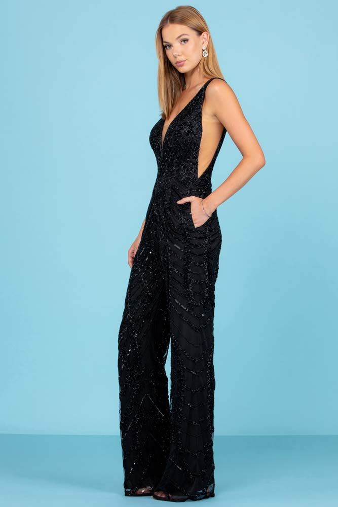 Gorgeous Beaded Jumpsuit By SCALA -60295