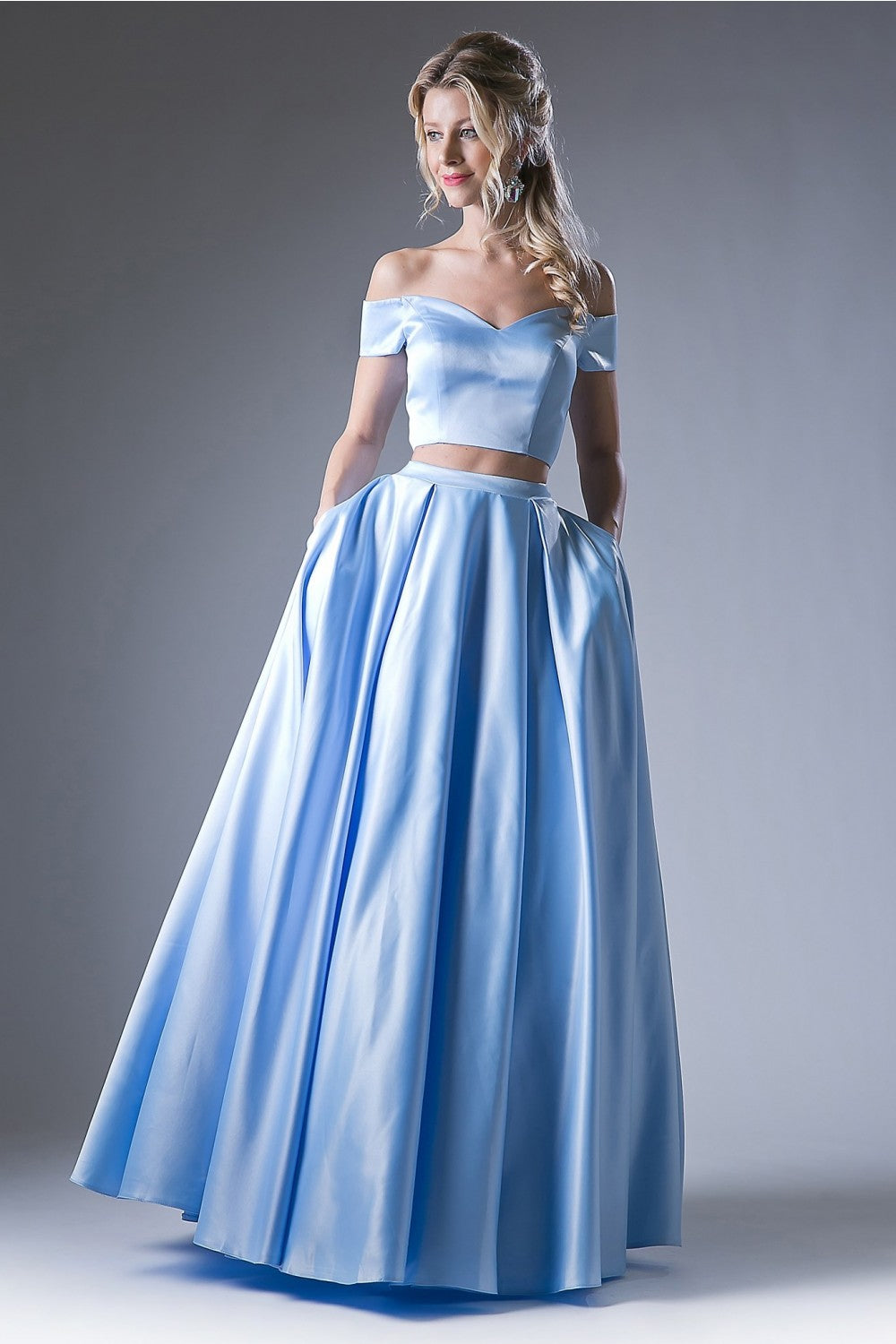 Off Shoulder Two Piece Gown by Cinderella Divine -62242