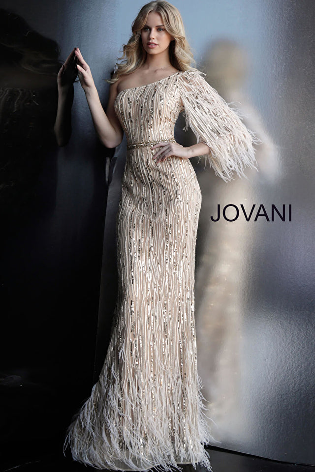 One Shoulder Embellished Prom Gown By Jovani -63342