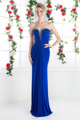 Strapless Gown With Deep Sweetheart Neckline And Gathered Detail by Cinderella Divine -663