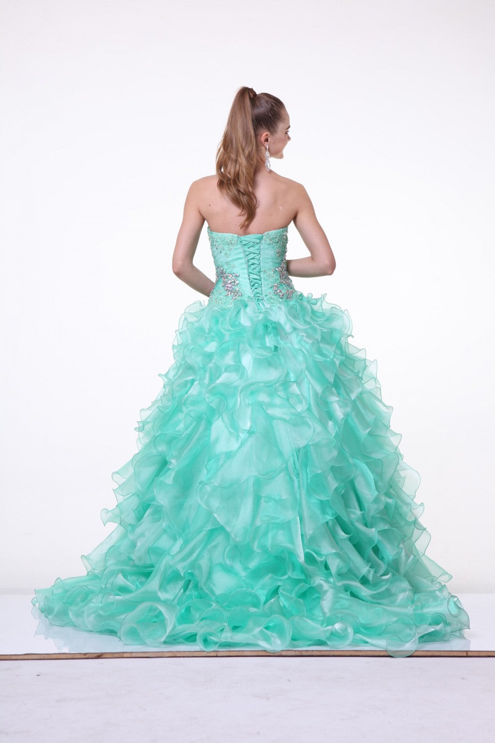Beaded Tulle Ball Gown By Cinderella Divine -6782