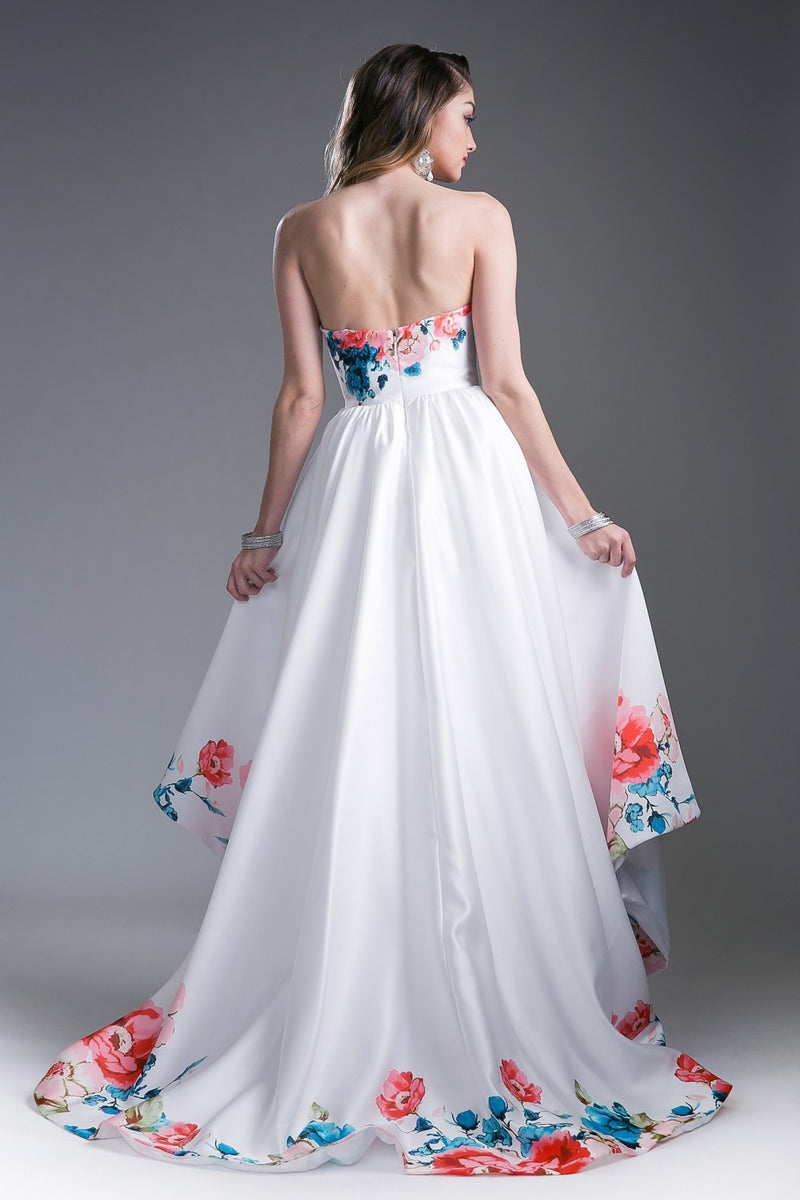 Floral Satin Ball Gown By Cinderella Divine -71375
