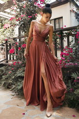 Sweetheart Neckline Soft Satin A-Line Curvy Fit by Cinderella Divine -7485C