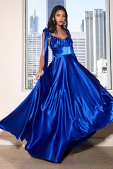 Soft Satin A-Line Gown By Cinderella Divine -7490