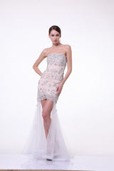 Beaded Novelty High Low Dress By Cinderella Divine -7911