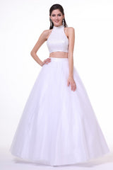 Two Piece Beaded High Halter Ballgown By Cinderella Divine -8102