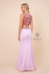 MyFashion.com - EXQUISITE EMBELLISHED HIGH NECK TWO-PIECE ILLUSION MERMAID DRESS (8373) - Nox Anabel promdress eveningdress fashion partydress weddingdress 
 gown homecoming promgown weddinggown 