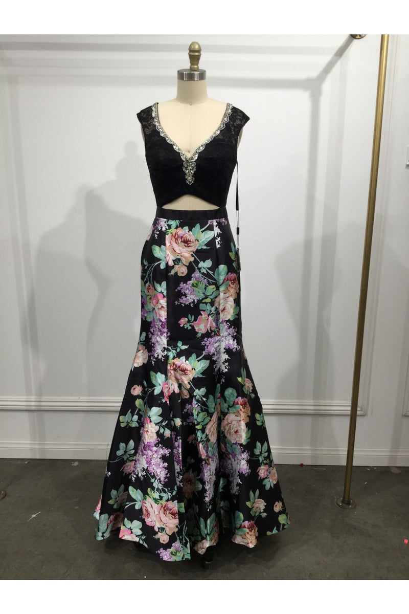 Two Piece Floral Print Dress By Cinderella Divine -84130