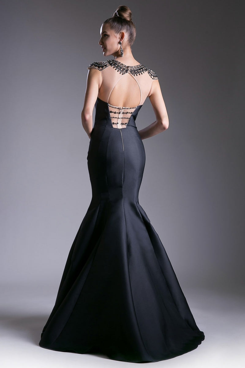 Black Illusion Mermaid Dress By Cinderella Divine -84171