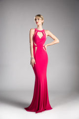 Fitted Knit Dress With Cut Outs And Criss Cross Open Back by Cinderella Divine -84222