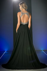 Sleeveless Embellished Ruched A-Line Dress By Cinderella Divine -8710