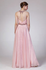 Rhinestone Embellished A-Line Dress By Cinderella Divine -8773