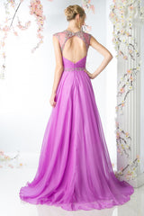 Crystal Embellished Ruched Evening Gown By Cinderella Divine -8785