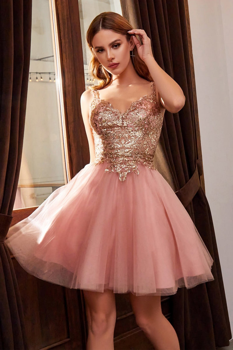 Short Layered Cocktail Dress By Cinderella Divine -9239