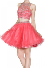 MyFashion.com - Two piece short dress with a-line tulle skirt and beaded top.(975) - Cinderella Divine promdress eveningdress fashion partydress weddingdress 
 gown homecoming promgown weddinggown 