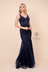 MyFashion.com - LONG SLEEVELESS MERMAID DRESS WITH DEEP V-NECK DESIGN (A398) - Nox Anabel promdress eveningdress fashion partydress weddingdress 
 gown homecoming promgown weddinggown 