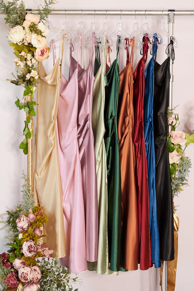 Slim Fit Satin Midi Dress-01 by Cinderella Divine -BD103