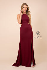 MyFashion.com - SEXY CUTOUT HALTER NECK LACE-UP BACK SHEATH GOWN PARTY DRESS BY NOX ANABEL (C026) - Nox Anabel promdress eveningdress fashion partydress weddingdress 
 gown homecoming promgown weddinggown 