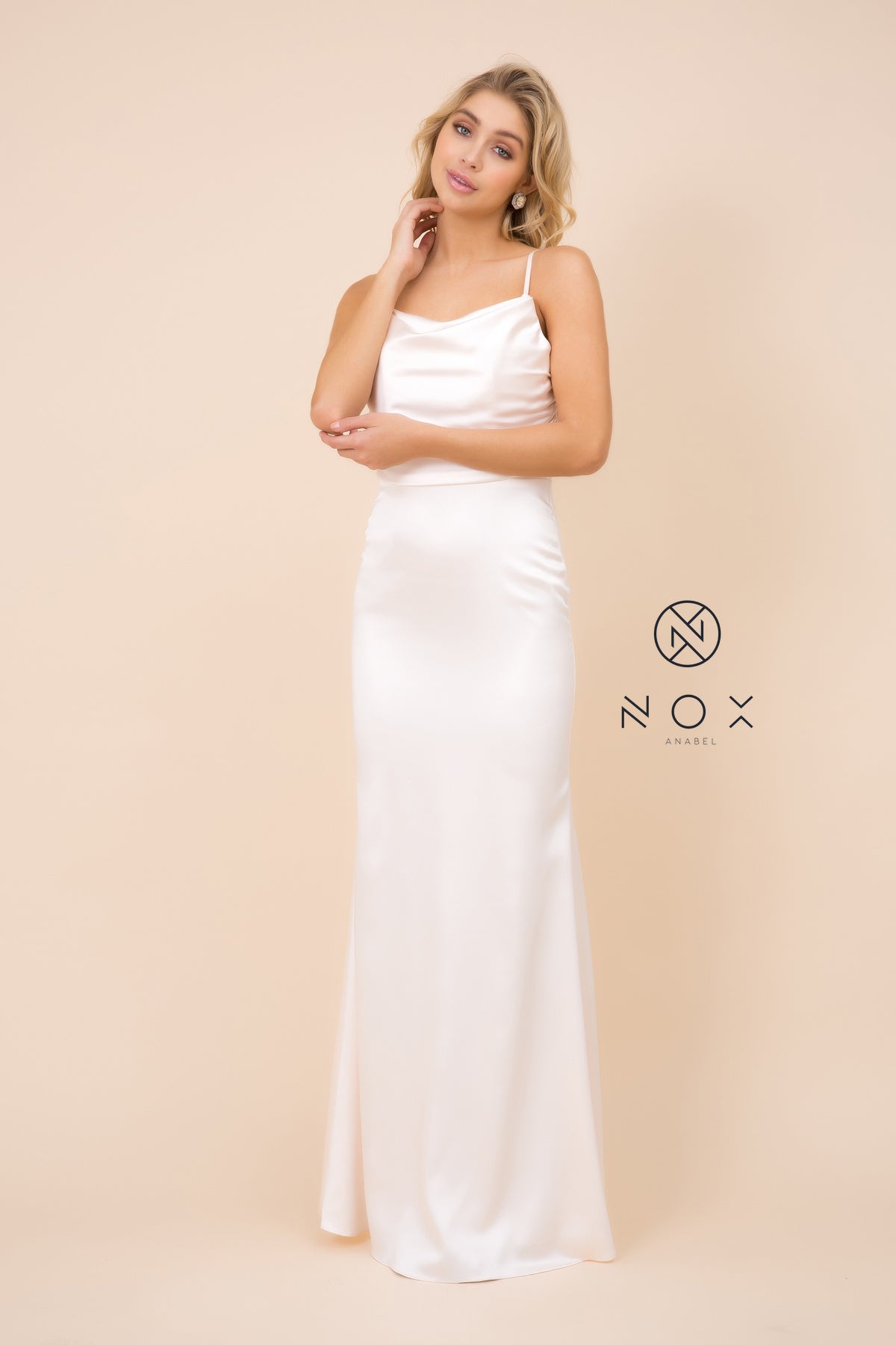 MyFashion.com - OPEN BACK SATIN GOWN WITH ADJUSTABLE SPAGHETTI STRAPS (C302) - Nox Anabel promdress eveningdress fashion partydress weddingdress 
 gown homecoming promgown weddinggown 