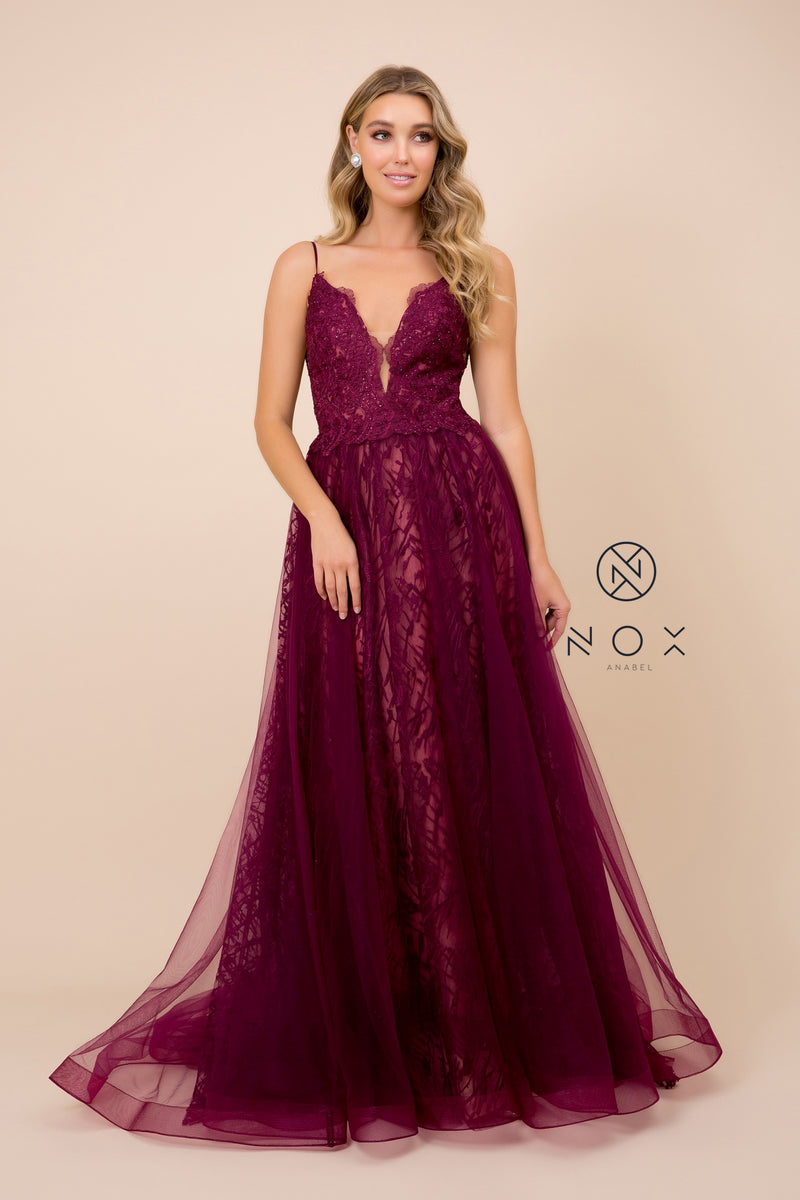 MyFashion.com - LONG SLEEVELESS DRESS WITH EMBELLISHED OPEN BACK (C305) - Nox Anabel promdress eveningdress fashion partydress weddingdress 
 gown homecoming promgown weddinggown 