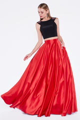 Off The Shoulder Two Piece Gown With Floral Detailed Sleeve And Mikado Skirt by Cinderella Divine -CA316