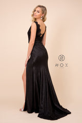 MyFashion.com - LONG MERMAID DRESS WITH LACED BODICE AND V-SHAPED OPEN BACK (E373) - Nox Anabel promdress eveningdress fashion partydress weddingdress 
 gown homecoming promgown weddinggown 