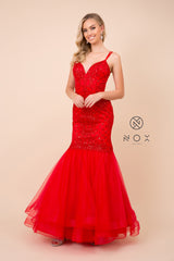 MyFashion.com - FULL-LENGTH OPEN BACK DRESS WITH TRUMPET SKIRT (H399) - Nox Anabel promdress eveningdress fashion partydress weddingdress 
 gown homecoming promgown weddinggown 