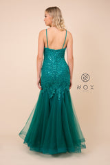 MyFashion.com - FULL-LENGTH SLEEVELESS EMBROIDERED MERMAID DRESS (H402) - Nox Anabel promdress eveningdress fashion partydress weddingdress 
 gown homecoming promgown weddinggown 