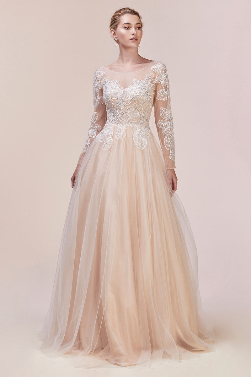 MyFashion.com - HIBISCUS LACE TULLE GOWN (A0586) - Andrea&Leo promdress eveningdress fashion partydress weddingdress 
 gown homecoming promgown weddinggown 