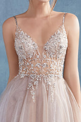 MyFashion.com - ETHEREAL FLORAL BEADED TULLE A-LINE GOWN(A1009) - Andrea&Leo promdress eveningdress fashion partydress weddingdress 
 gown homecoming promgown weddinggown 