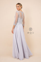 MyFashion.com - ELEGANT APPLIQUED MOTHER OF THE BRIDE AND GROOM DRESS (J501) - Nox Anabel promdress eveningdress fashion partydress weddingdress 
 gown homecoming promgown weddinggown 
