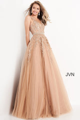 Plunging Neckline Embroidered Ballgown By Jovani -JVN00925