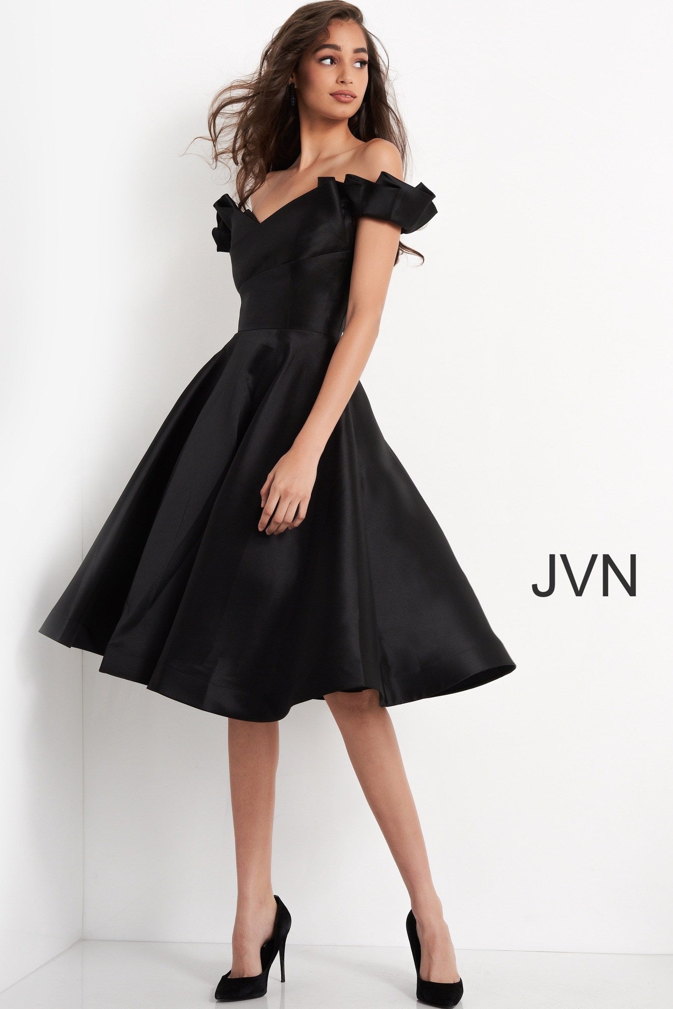 Fit And Flare Mikado Cocktail Dress By Jovani -JVN04718