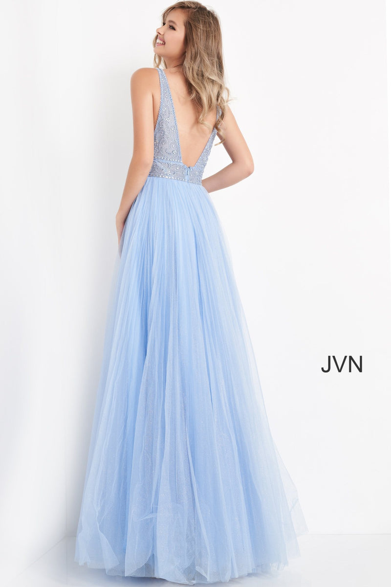Tulle Skirt Sleeveless Prom Gown By Jovani -JVN05818