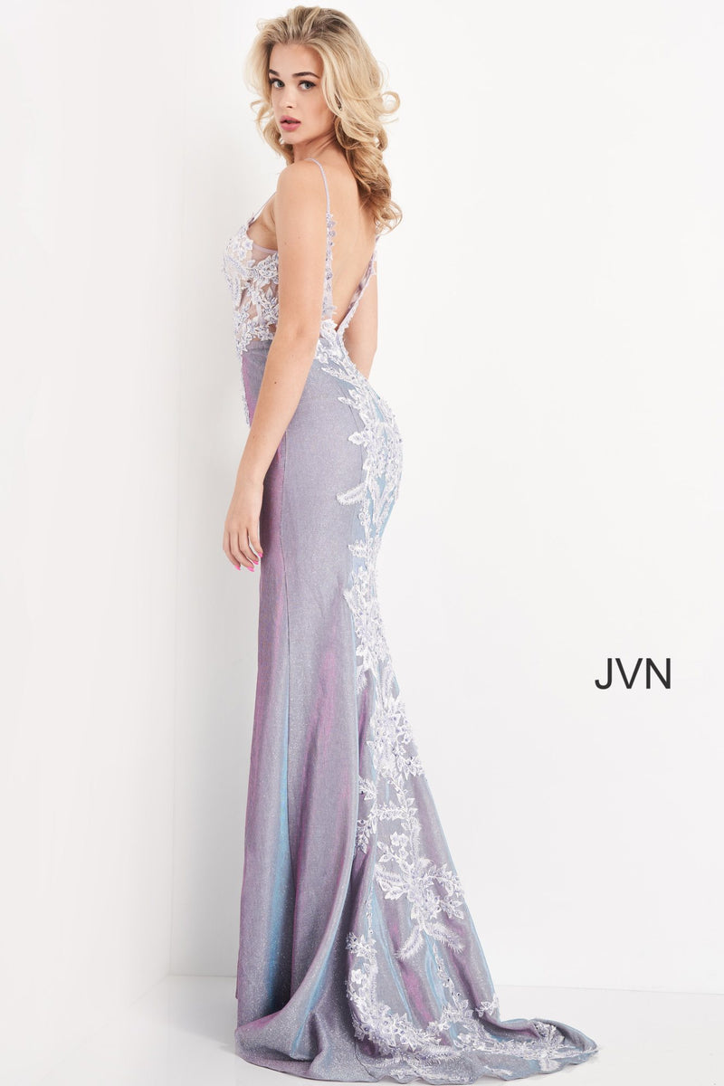 Embroidered Bodice Fitted Prom Dress By Jovani -JVN06454