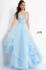 Embroidered Plunging Neck Prom Ballgown By Jovani -JVN06743