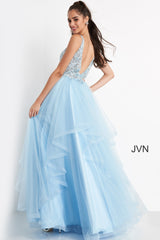 Embroidered Plunging Neck Prom Ballgown By Jovani -JVN06743