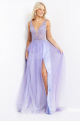 Embellished Bodice Tulle Prom Dress By Jovani -JVN07387