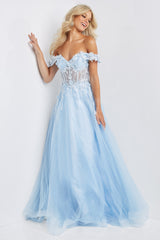 Off The Shoulder Corset Bodice Prom Dress By Jovani -JVN08295