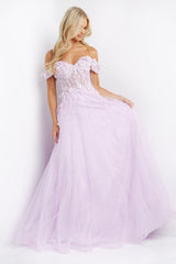 Off The Shoulder Corset Bodice Prom Dress By Jovani -JVN08295