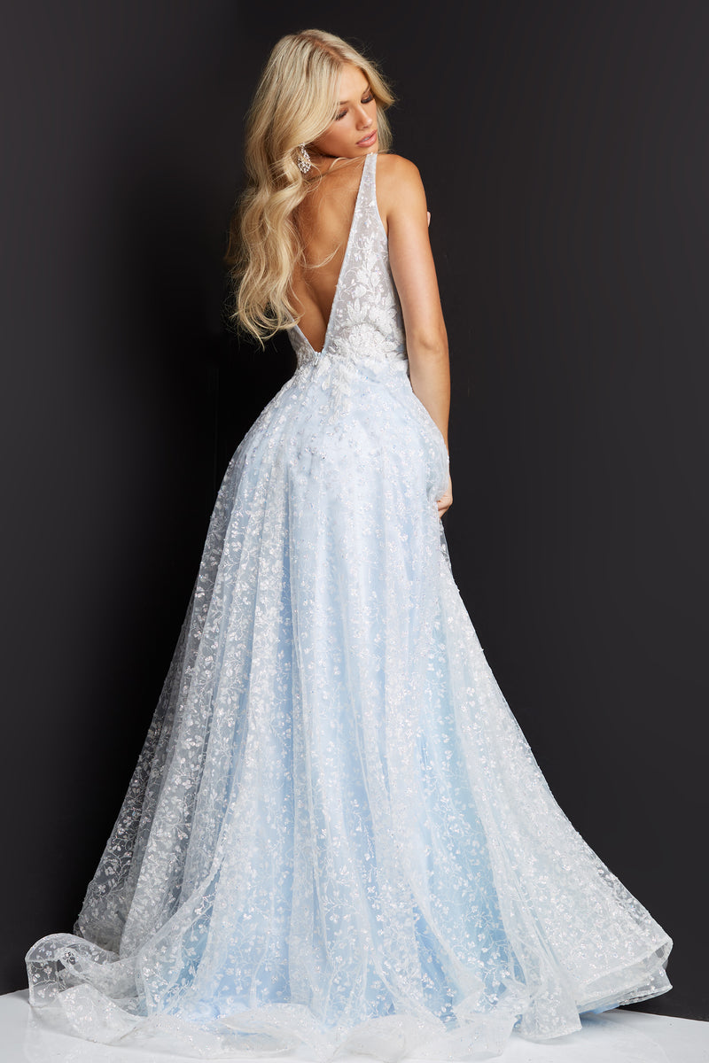 Embellished Sheer Bodice Prom Dress By Jovani -JVN08421