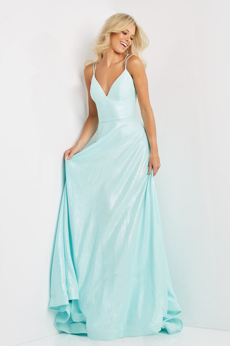 A Line Spaghetti Strap Prom Dress By Jovani -JVN08490