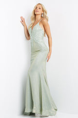 Backless Embroidered Prom Dress By Jovani -JVN08492