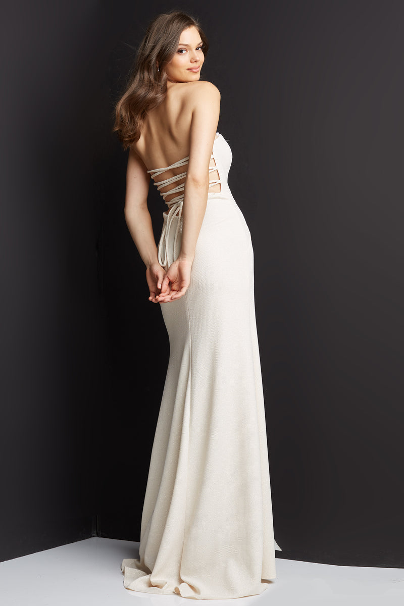 Strapless Tie Back Prom Dress By Jovani -JVN08510