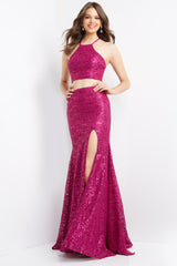 Lace Two Piece Fitted Prom Dress By Jovani -JVN08514