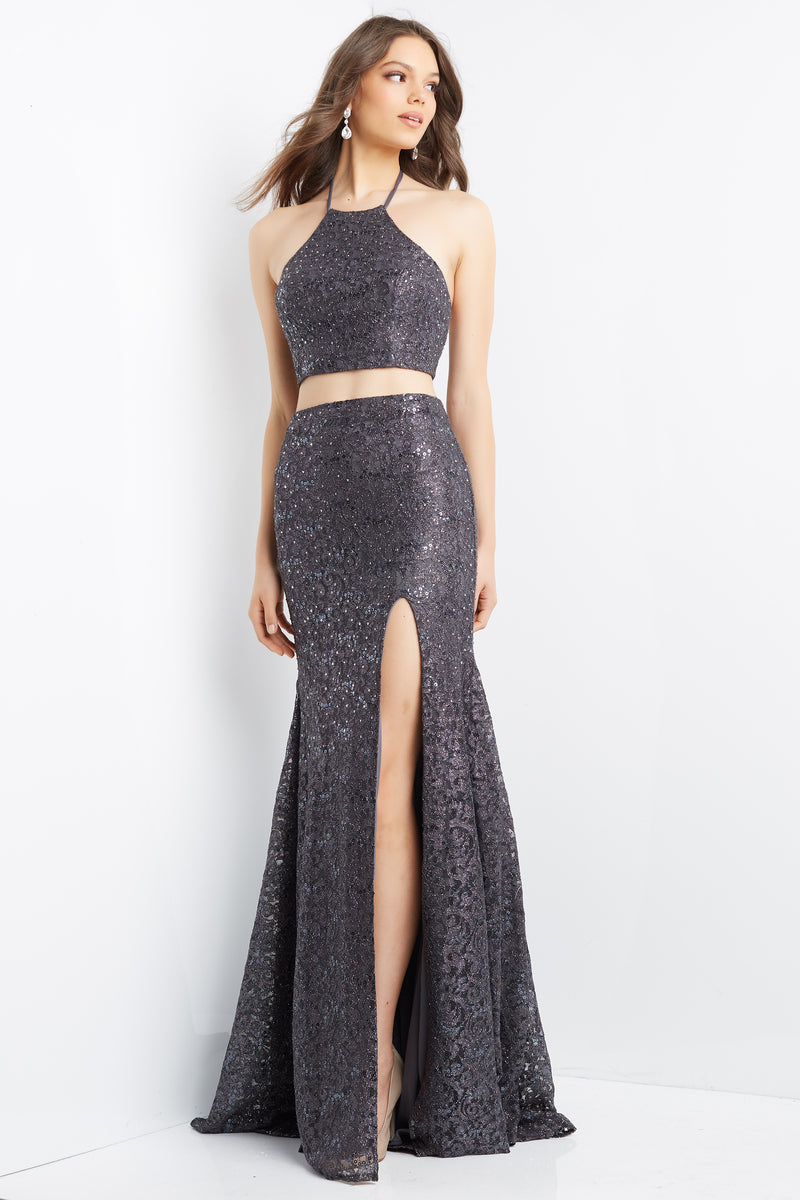 Lace Two Piece Fitted Prom Dress By Jovani -JVN08514