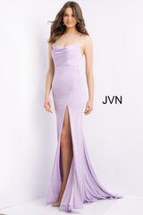 Spaghetti Strap High Slit Prom Dress By Jovani -JVN08569