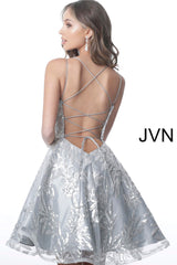 Plunging Neckline Tie Back Homecoming Dress By Jovani -JVN2451