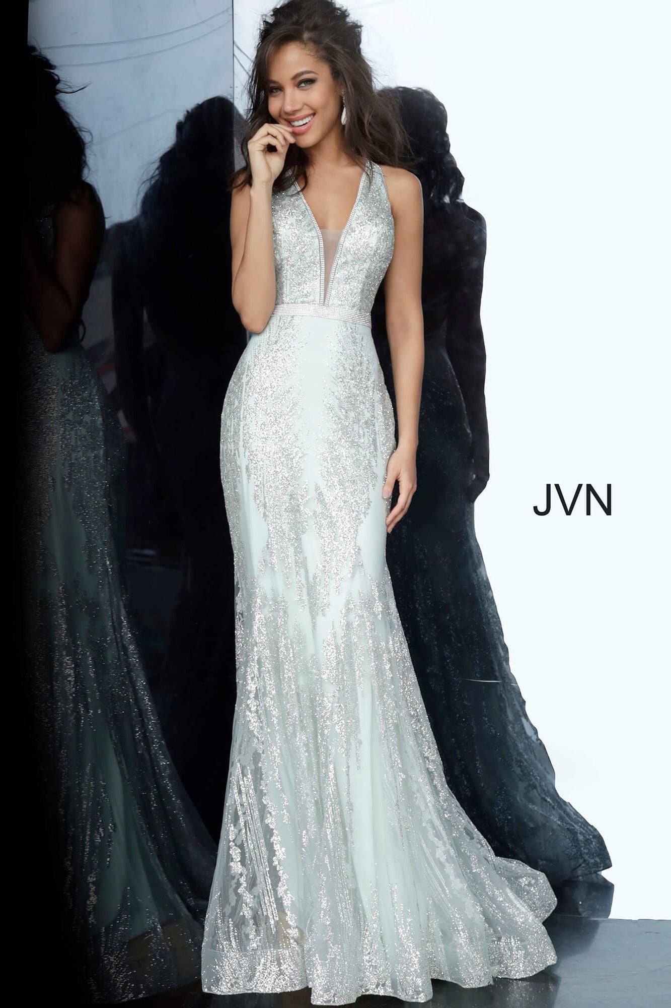 Embellished Backless Prom Dress By Jovani -JVN3663